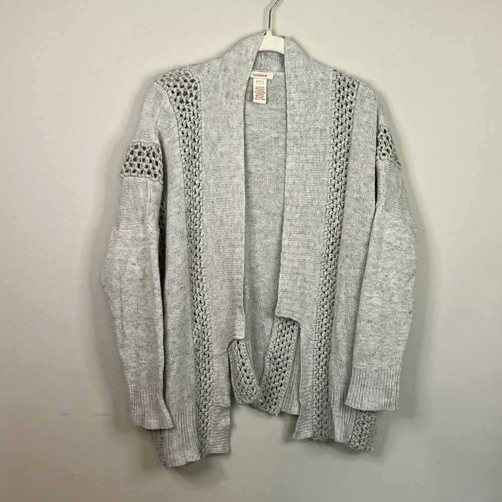 Sundance ribbon crochet open front cardigan - Picture 4 of 9